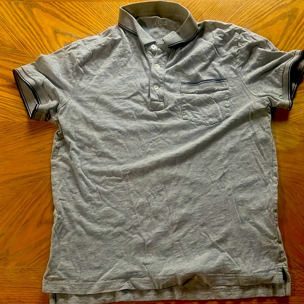 Gray and blue half button up